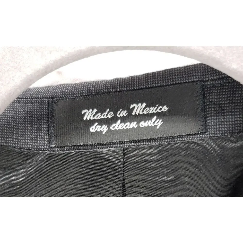 Andrew Fezza Men's Dark Gray 100%Worsted Wool 3Button Blazer Jacket Size 40R
